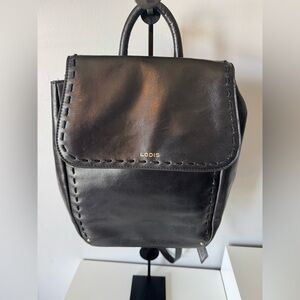 Lodis Black Leather Backpack Vintage